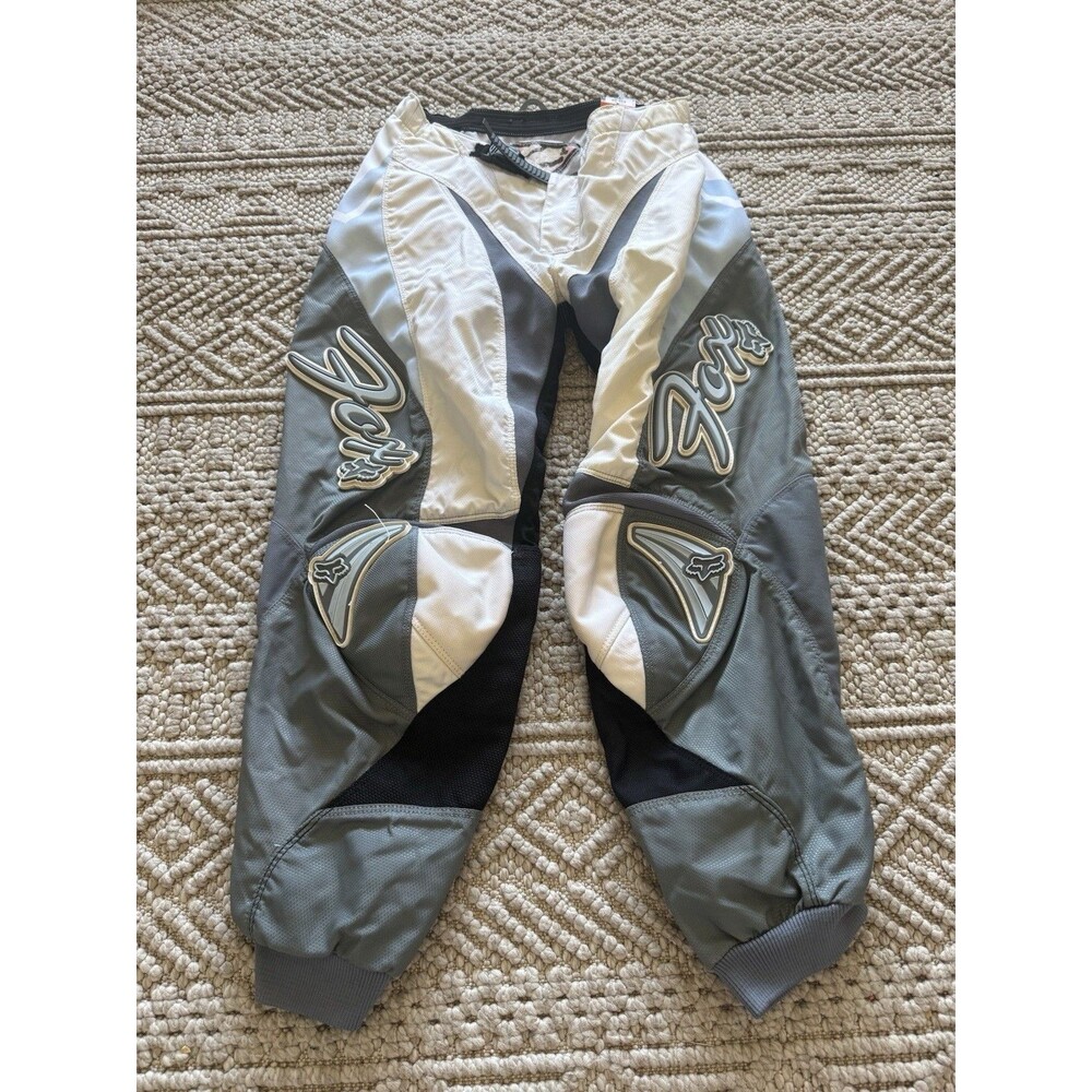 Fox Racing 180 Riding Pants Juniors 7/8 Grey Black Motocross Dirt Bike Moto
